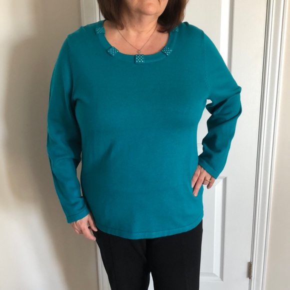 Carroll Reed Long Sleeve Turquoise - Picture 1 of 9